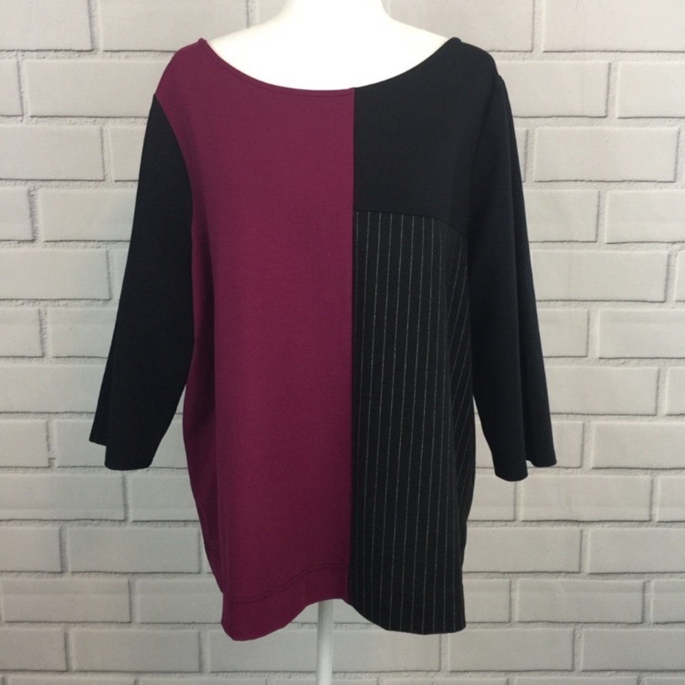 New Lane Bryant Solid & Stripes Top Size 18/20